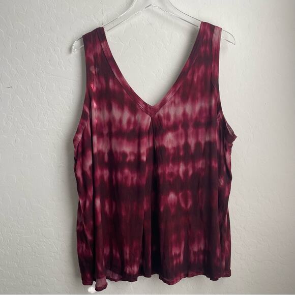 Torrid Tank - Crinkle Gauze Tie Dye Wine NWT 2 - Picture 9 of 10